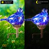 Solar Bird Garden Stake Lights - Hand Blown Glass Decorative