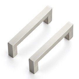 Ravinte 30 Pack 4 Inch Kitchen Square Cabinet Handles Satin Nickel Pulls Brushed Nickel Drawer Pulls Kitchen Cabinet Hardware for Cupboard Drawer Handles
