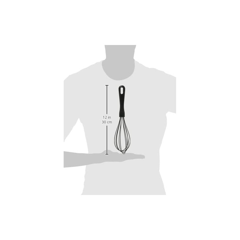 Ballarini 28001-007 Nero Whisk, Silicone, Heat Resistant, Whisk, Whipper, Dishwasher