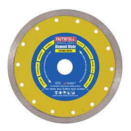 Faithfull FAIDB180CR Marble, Ceramic, Granite, Slate, Terracotta Tile Diamond Cutting Blade 180mm x 22/16mm (7in)