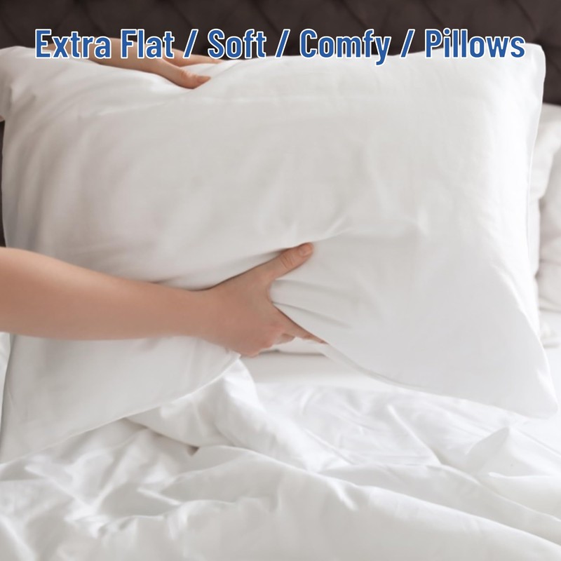 SILUI Flat Soft Thin Pillows for Sleeping King Size Set