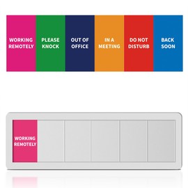 Office Door Signs 6 Options Do Not Disturb, Please Knock, In A Meeting, Out Of Office, Working Remotely Back Soon Privacy Office Slider Sign For Meeting & Conference Room Silver