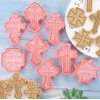 8 Pieces Cute Christian Cross Cookie Cutters Plastic Cookie Stamps