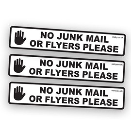 Stcky No Junk Mail or Flyers pleases Vinyl Sticker for Main Door [Pack of 3]
