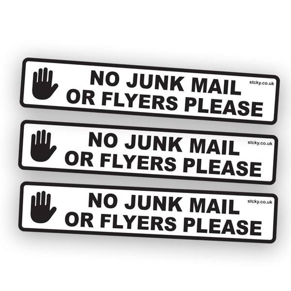 Stcky No Junk Mail or Flyers pleases Vinyl Sticker for