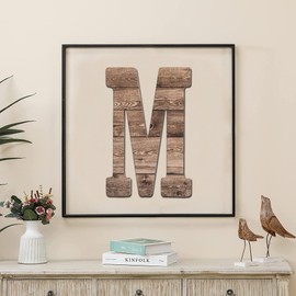 COLLECTIVE HOME - 12" Wood Letters for Wall Decor, Rustic Wall Sign, Decorative Hanging Alphabet Signs, House Number, Decorations for Wedding Birthday Housewarming Party, Wood. (M)