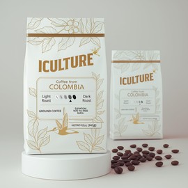 Iculture Colombian Ground Coffee, 12oz, Medium Roast, Specialty Grade, Rich & Smooth, 100% Arabica, Perfect for Drip Coffee Makers (2 Pack)