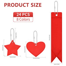 Bekecidi 24 PCS Safety Reflector Pendants Reflective Keychain Kids Reflector Pendant Keyring Safety Reflector with Chains for School Bag, Backpacks, Walking, Running, Cycling