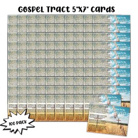 Gospel Tract How To Be Saved 100pk 5x7” Flyer Wallet Folds to 5x3.5” Door Knocking Soul Winning Roman Road Handout Evangelist Instruction Guide to Heaven