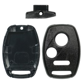 SUPALAND Key Fob Keyless Entry Remote Black Shell Case & Pad fits Honda CRV Pilot Ridgeline Accord Coupe Crosstour Civic LX CRZ Fit Insight Odyssey 2005-2017 3 Button