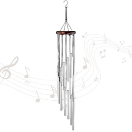 Wind Chimes Indoor Outdoor Memorial Wind Chimes Metal Garden Wind Chimes Decorative Wind Chimes with 12 Aluminum Alloy Long Tubes for Patio Balcony Garden Backyard Home Decor Gift