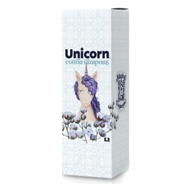 UNICORN Tampons, Organic Plant-Based Compact Applicator Regular Cotton Tampon Cartridge (60 Count, Pack of 6)
