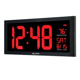 AcuRite 75100C 18-Inch Large Led Clock with Indoor Temperature