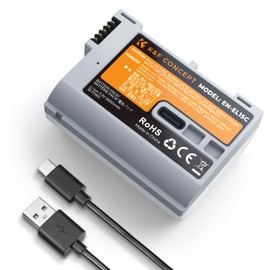 K&F CONCEPT 2600mAh EN-EL15C Battery, USB-C Fast Charging Z6iii Battery Compatible with Nikon ZR, Z8, Zf, Z7, Z6, Z7ii, Z6ii, Z5, D850, D810, D810A, D780, D750, D610, D500, D7500, D7200 Camera