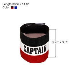 PATIKIL Captain's Armband, 2 Pack Elastic Arm Band for Soccer Team Training, Blue Black Red
