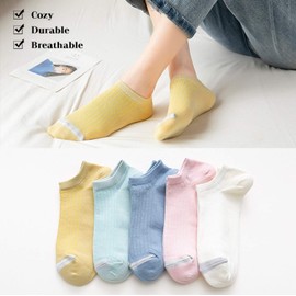 KICAS Women Girls Candy Color Casual Combed Cotton Low Cut Cute Cat Socks (F21 10PAIRS)