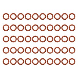 FOCMKEAS 50 PCS Silicone O-Rings, 9.5mm OD 6.5mm ID 1.5mm Width VMQ Seal Gasket for Wide Variety of Sealing Applications, Red