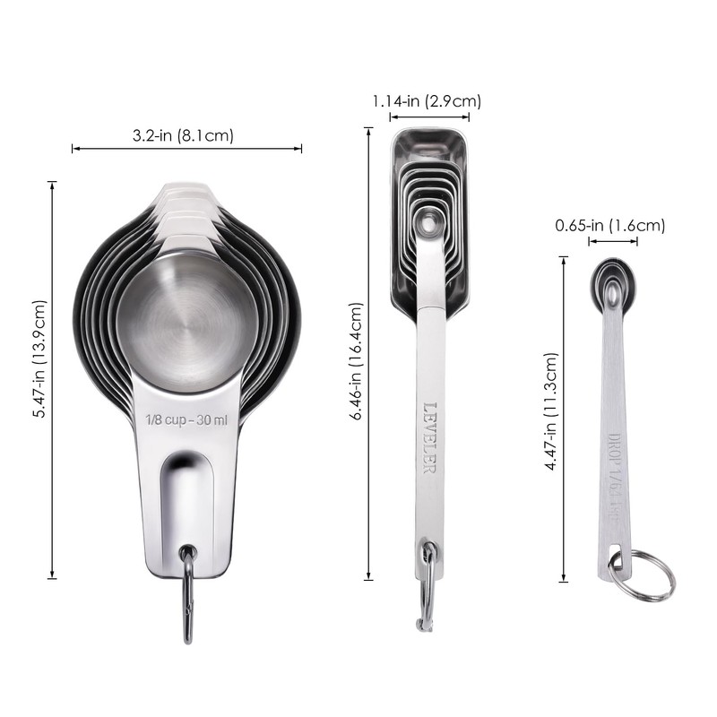 AMOHEE 20Pcs Measuring Cups and Spoons Set, Includes 7pcs Stainless