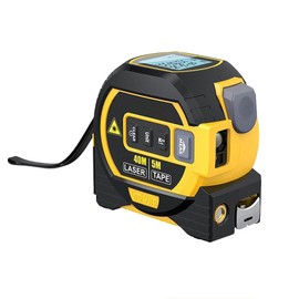 Laser Measuring Tape Measure, 3 in 1 Digital Laser Rangefinder with LCD Display, Laser Measurement 131 ft, Tape Measure 16 ft, with Self-Locking Device
