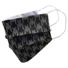 Great British Tie Club Black & Grey Houndstooth Cotton Face Mask