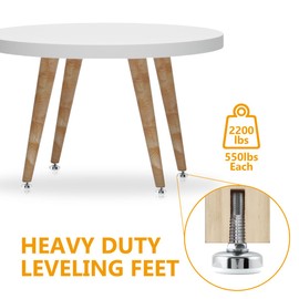 POWERTEC Threaded Leveling Feet 4PK with 3/8"-16 Threaded Inserts, Heavy Duty Adjustable Furniture Levelers with Large Nylon Foot for Cabinets, Benches, Tables & More (71189)