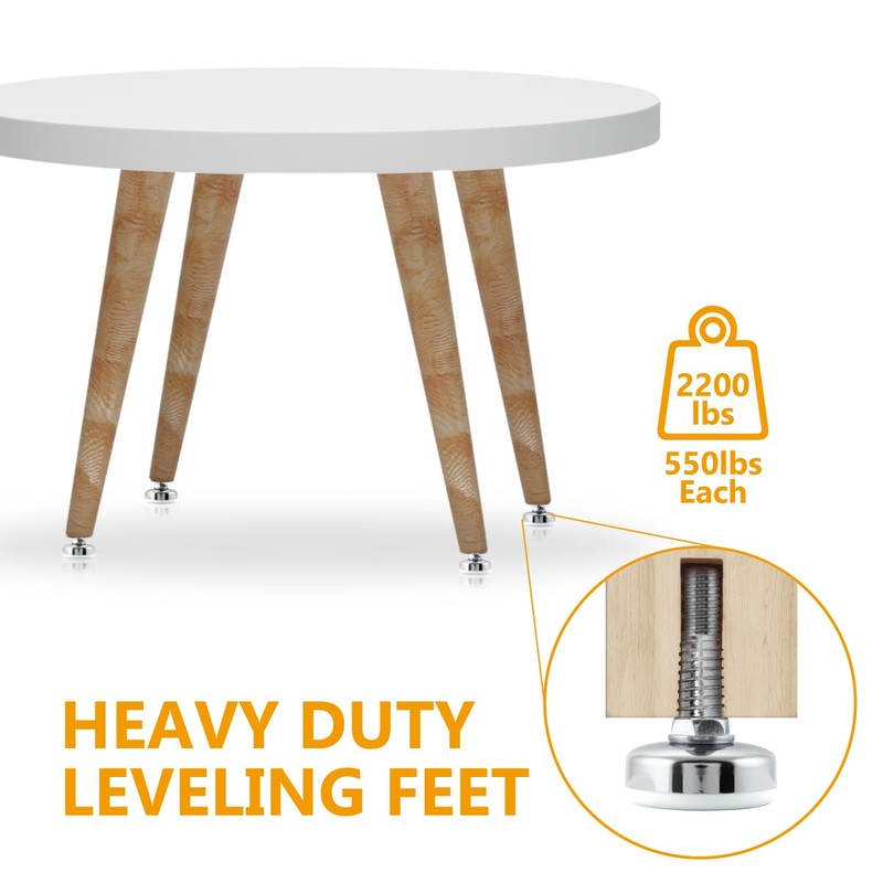 POWERTEC Threaded Leveling Feet 4PK with 3/8"-16 Threaded Inserts, Heavy