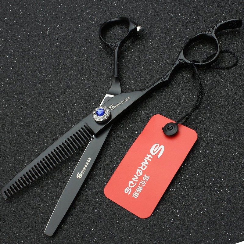 6 Inch Professional Left Hand Hair Scissors Dress Exquisite Patterned Hair