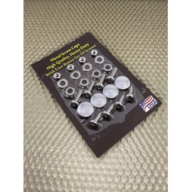 Set of Chrome Heavy Duty Metal (Zinc) License Plate Screw Caps with Stainless Steel Screws