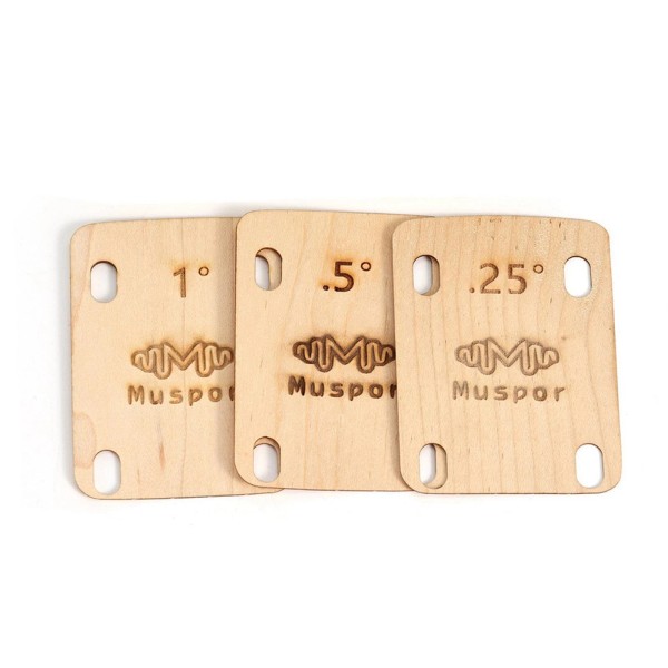 0.25-degree 0.5-degree 1-degree taper Neck Shims for Guitar, Shaped, Set