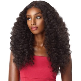 sensationnel synthetic lace front wig empress edge natural center part amani (1B)
