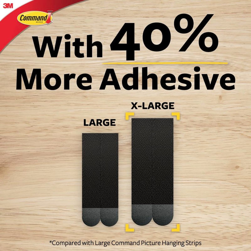 Command Picture Hanging Strips [Removable]: X-Large [4 strip sets] (Black)