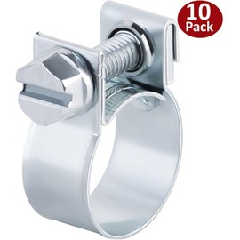 QINALO 10-Pack 22-24mm Mini Hose Clamps, Galvanized Hose Clamps, (Pipe Clamp Diameter 7/8"-15/16"), Suitable for Fuel Injection Systems, Hydraulic Lines, Cars, Radiators, Gardens, etc.