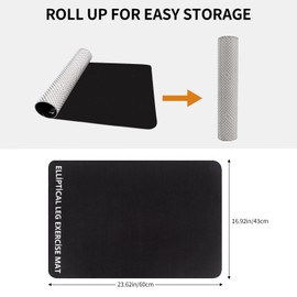 Ellipse Machine Non-Slip Mat, Workout Mat for Ellipse Leg Exerciser, Exercise Mat for Under Desk Ellipticals, Exercise Equipment Mat for Home, Office, Gym, Stability & Floor Protection (Black)