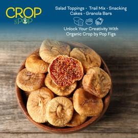 CROP BY POP - Organic Dry Fruits Sun Dried Figs, (32oz - 2 LB) Packed Fresh in Resealable Bag - Sweet Snack, Healthy Food, Naturally Grown, Vegan, Kosher Certified