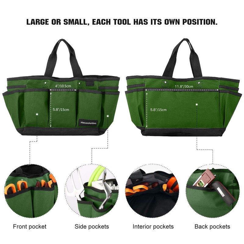Housolution Gardening Tote Bag, Deluxe Garden Tool Storage Bag and