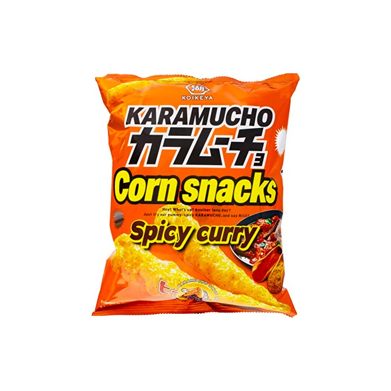 Koikeya Karamucho Spicy Curry Corn Snack 2.29 Oz (Pack of