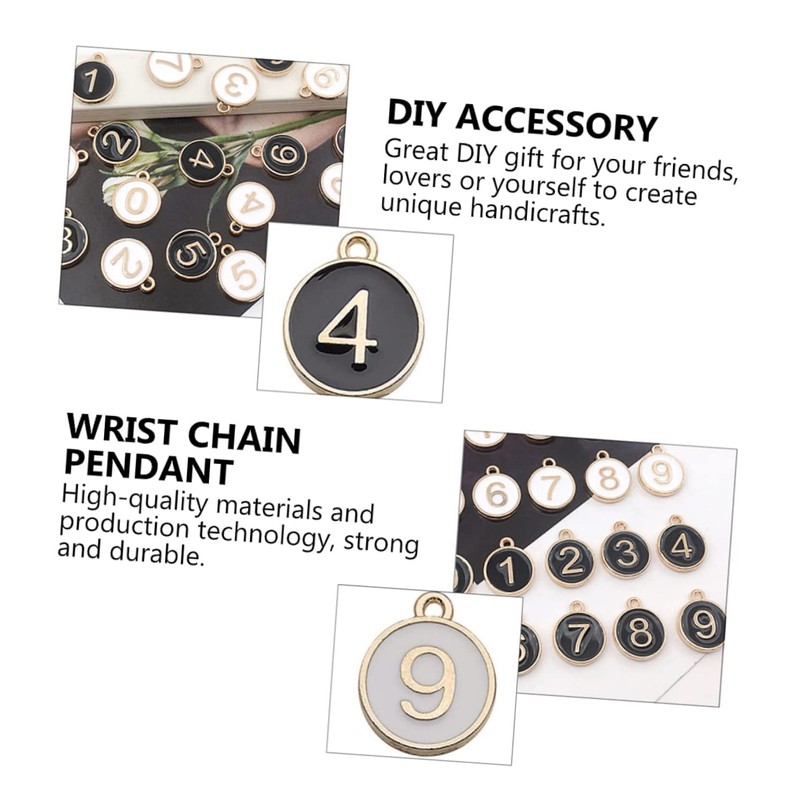 COHEALI Digital Signage Diy Pendants Set 20pcs Alloy Jewelry Making