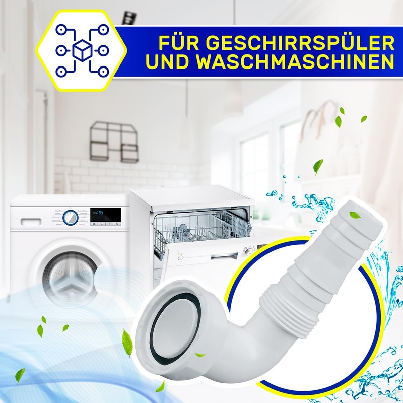Connector 90° for Washing Machine and Dishwasher Drain Pipe for
