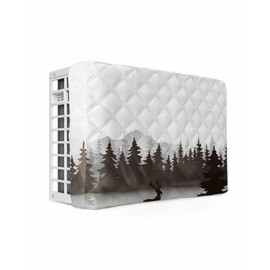 Falaniique Dear Forest Indoor Air Conditioner Cover for Window Units, Double Insulation Adjustable Waterproof Indoor AC Cover with Elastic Straps Modern Geometric Abstract Tree 25'' x 18'' x 3.5''