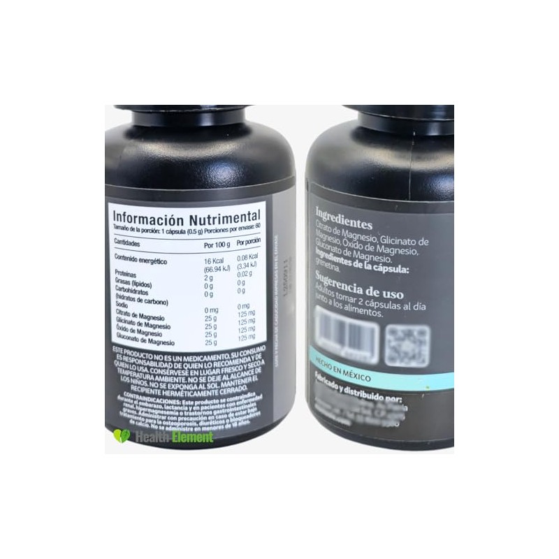 Magnesio Complex | 4 Magnesios Citrato, Glicinato, Gluconato y Óxido