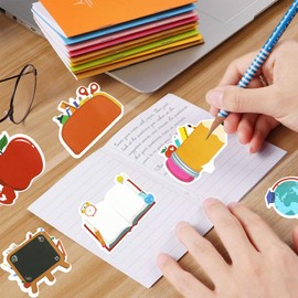 6 Pack Teacher Sticky Notes,Halloween Teacher Gift Notepads,School Office Supplies,Teachers' Memo Pads Page Marker,Teachers Appreciation Gifts in Bulk,Blackboard Book Shaped Set 180 Sheets