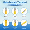 Baomain 1/4" Female Quick Disconnect Spade Terminals,Insulated Crimp Connectors 12-10