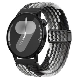 XMUXI 20mm Compatible with Galaxy Watch 7 Magnetic Band Nylon Braided Strap Galaxy Watch 6 5 4 Strap 44mm 40mm/Galaxy Watch 5 Pro/Watch 6 Classic Solo Loop GTS 4 Vivoactive 5 (Gradient Black)