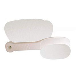 Disposable Foot File Pad (white) | Includes 15 replacement pads and 1 handle