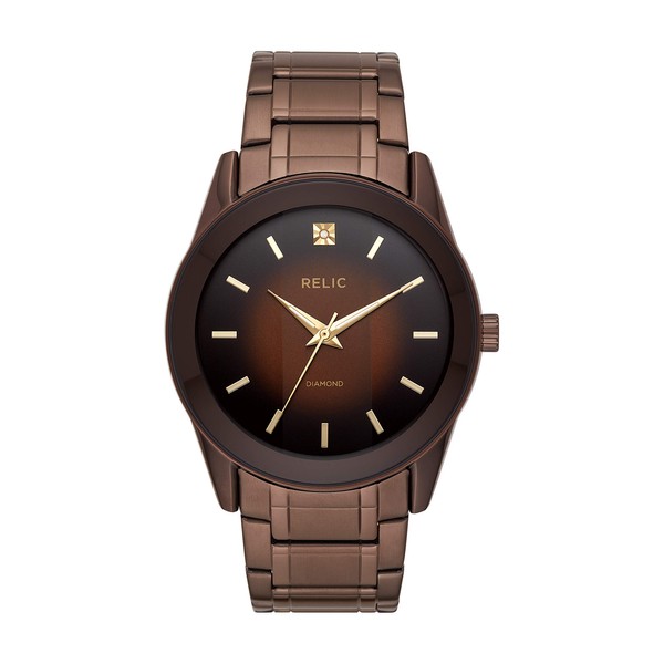 Relic by Fossil Men's Rylan Quartz Stainless Steel Three-Hand Watch, Color: Brown (Model: ZR77312)