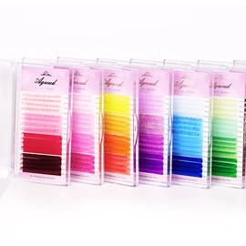 BEAUTY AND THE LASH Colored False Eyelash Extension (13-16mm, Red, Mixed Color, D Curl)