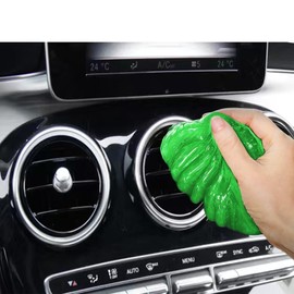 jizhaoshangchengk jizhaoshangchengk Car Cleaning Gel,2 Pack Green Car Cleaning Putty,Reusable Car Interior Air Vent Dust Cleaner Slime Putty for Printers, Camera, Calculator, Keyboard