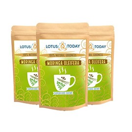 Moringa Tea, Caffeine Free Energy Boost Herbal Tea Loose Supergreen Leaves 85g