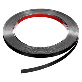 HARFINGTON 39.4ft x 0.39" Wall Trim Peel and Stick Molding Trim Frame, Self Adhesive Stainless Steel Mirror Finish Metal Strip Trim for Wall Ceiling Floor Cabinet Tile Edge, Black