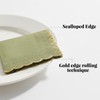 160-Pack Green Scalloped Cocktail Napkins with Gold Foil, 5 x